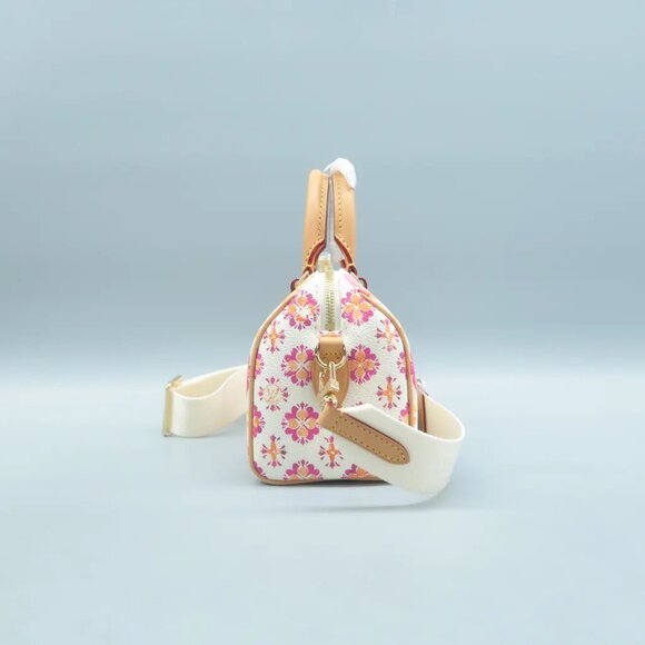 Auth LOUIS VUITTON Speedy 20 Bandouliere White&Orange Monogram Canvas 3117-1092 - Picture 4 of 12